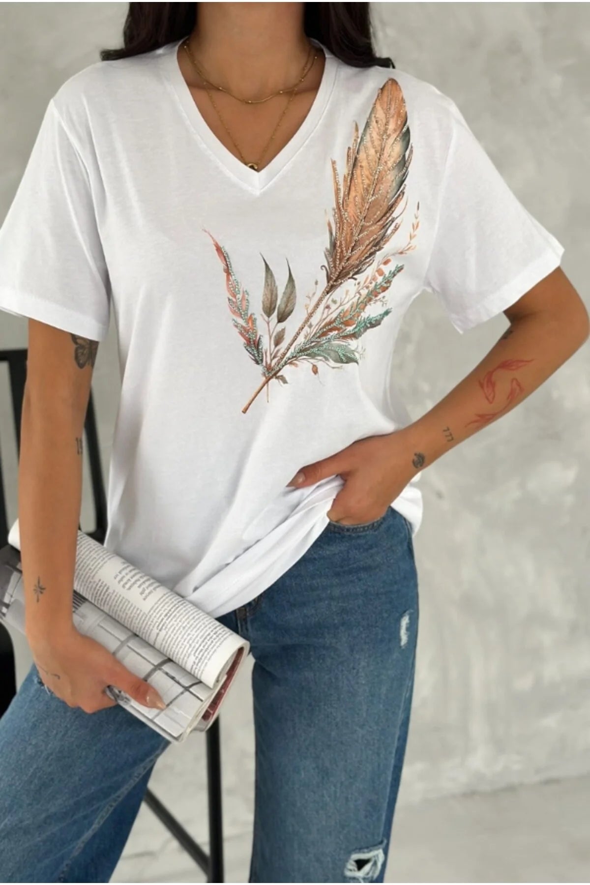 Tilda White Floral Embroidered Cotton T-Shirt