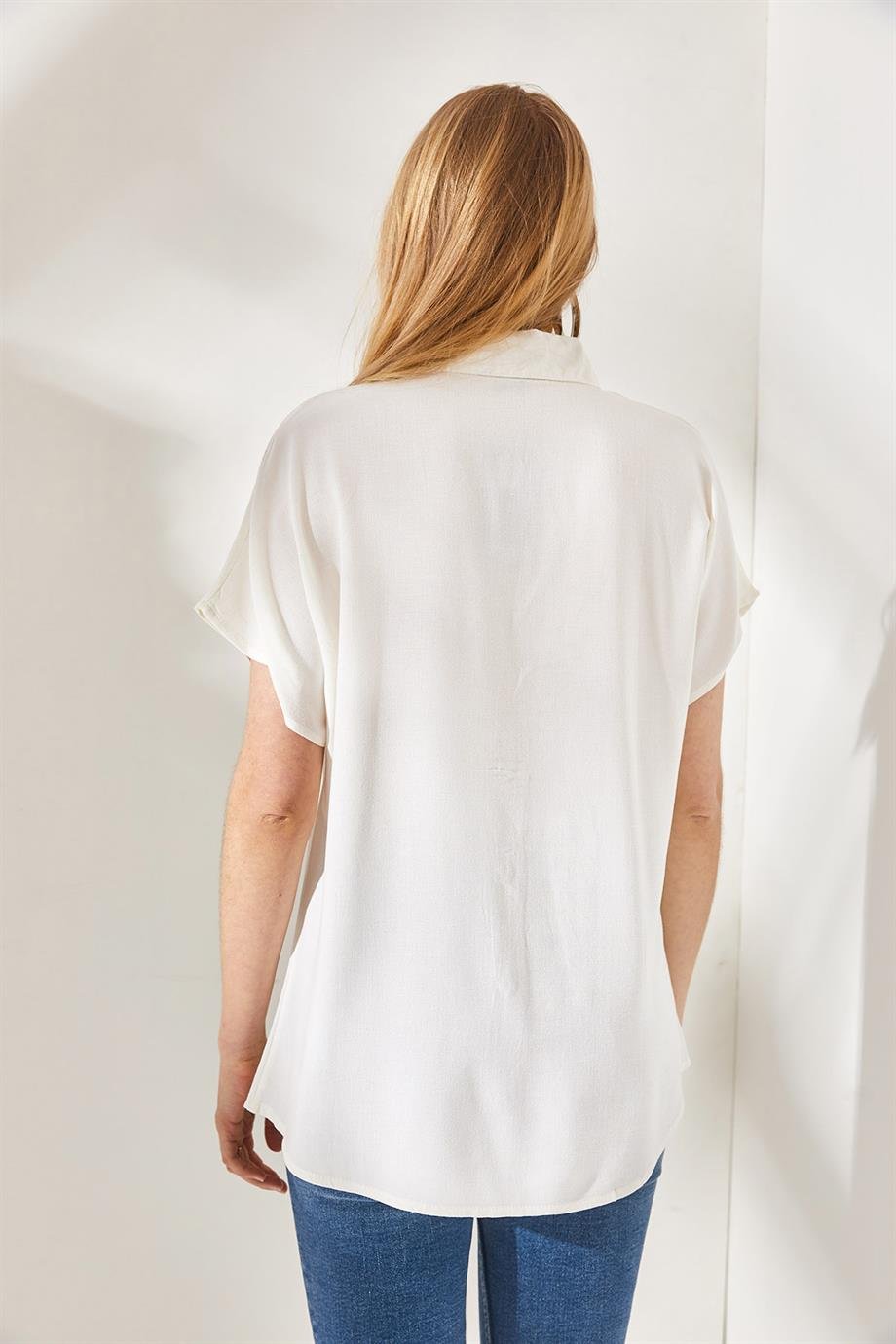 Black Cotton Short Sleeve Button Down Shirt